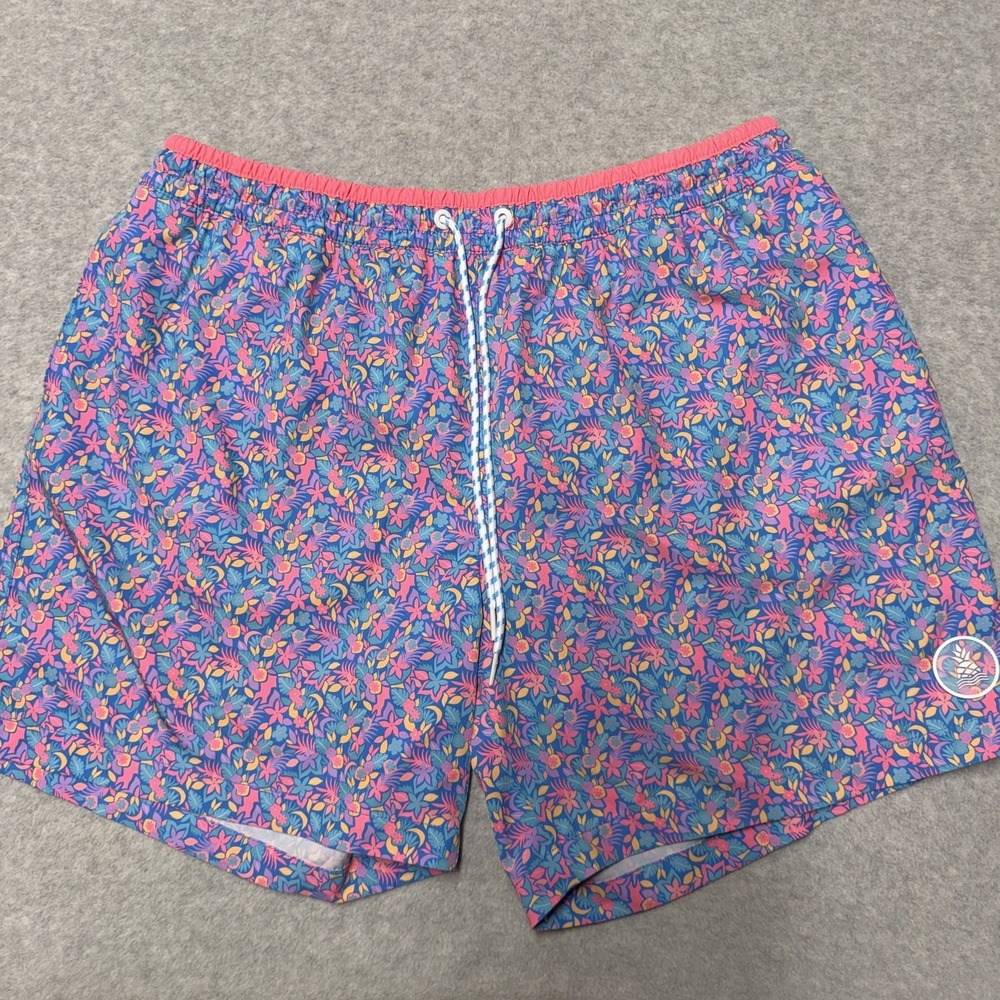 Chubbies Swim Trunks Mens 2XL Multicolor Floral 5.5 Inseam Lined Drawstring